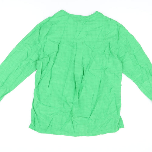 Marks and Spencer Womens Green Modal Basic Button-Up Size 8 Round Neck