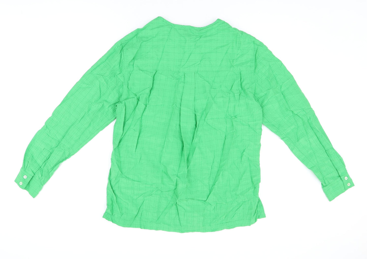 Marks and Spencer Womens Green Modal Basic Button-Up Size 8 Round Neck