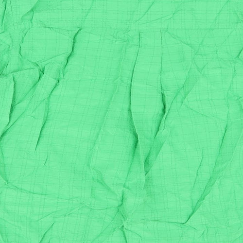 Marks and Spencer Womens Green Modal Basic Button-Up Size 8 Round Neck