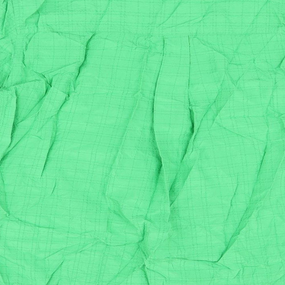Marks and Spencer Womens Green Modal Basic Button-Up Size 8 Round Neck