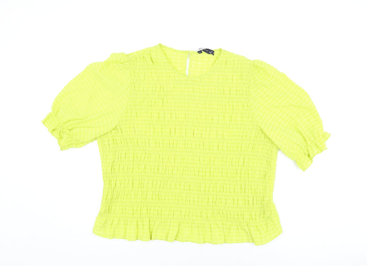 Marks and Spencer Womens Green Polyester Basic Blouse Size 20 Round Neck