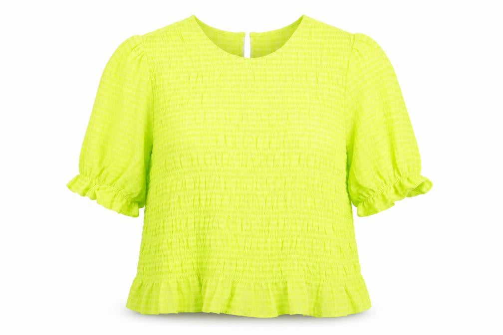 Front view of Marks & Spencer women’s green polyester basic blouse, size UK 20, round neck