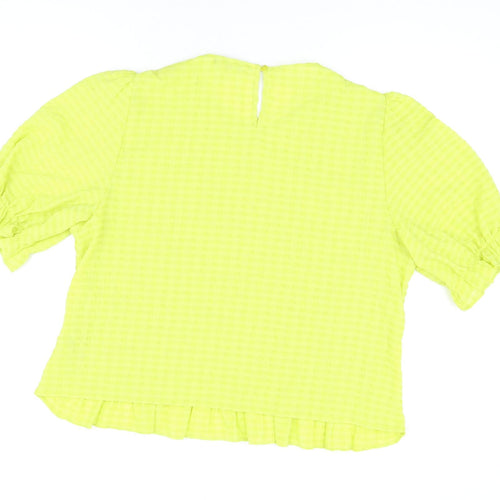 Marks and Spencer Womens Green Polyester Basic Blouse Size 20 Round Neck