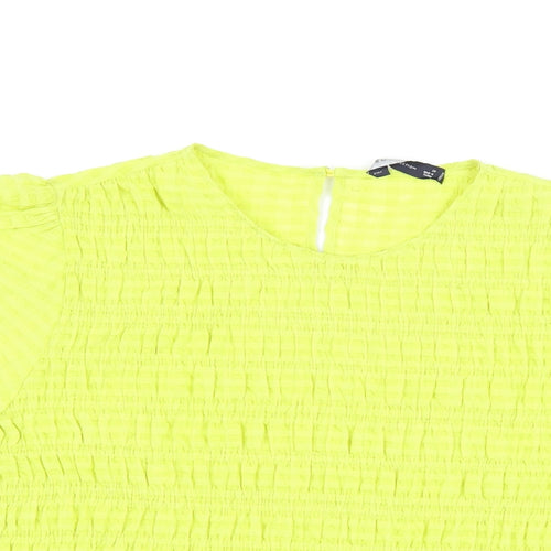 Marks and Spencer Womens Green Polyester Basic Blouse Size 20 Round Neck