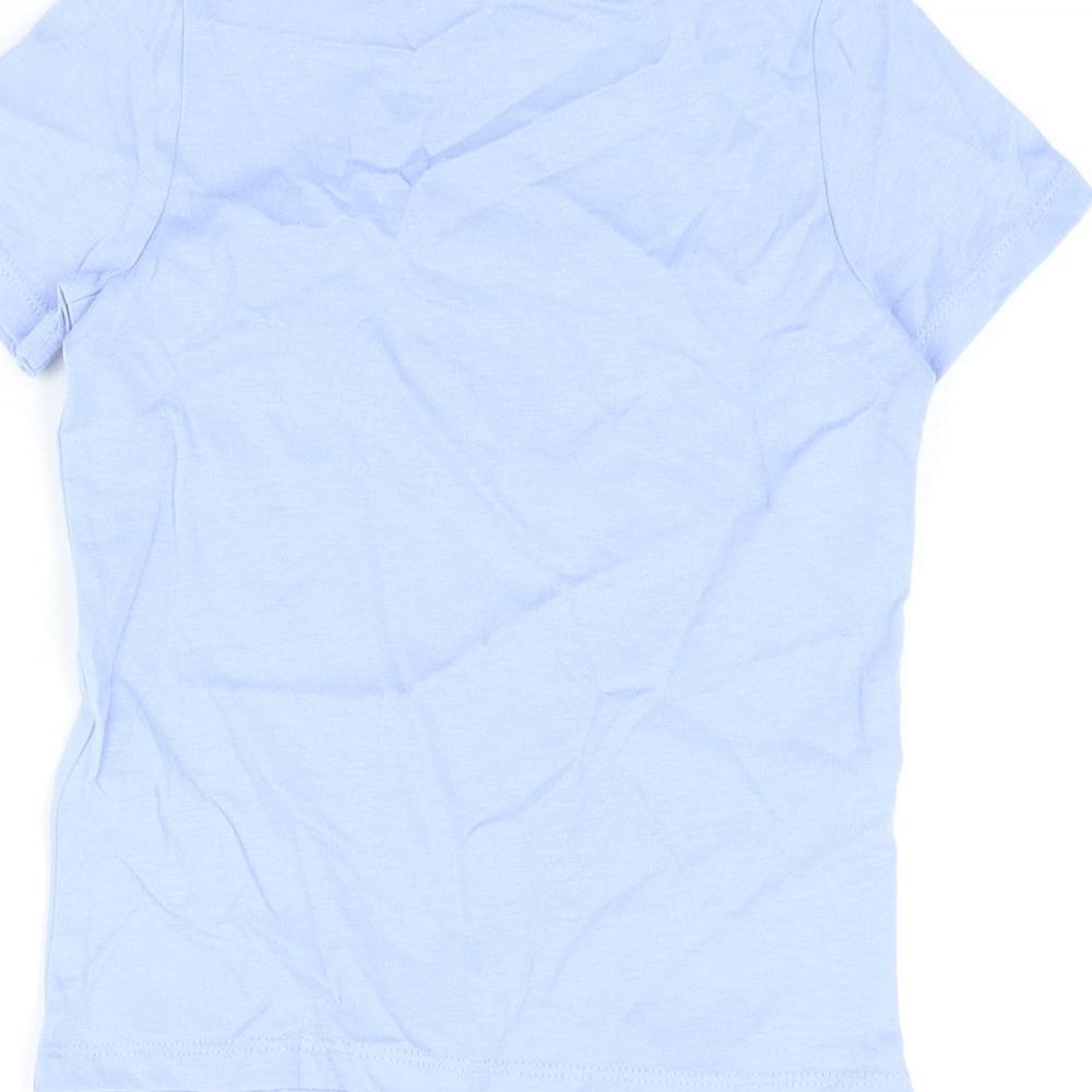 Marks and Spencer Boys Blue Cotton Basic T-Shirt Size 3-4 Years Round Neck Pullover - Born To Skate