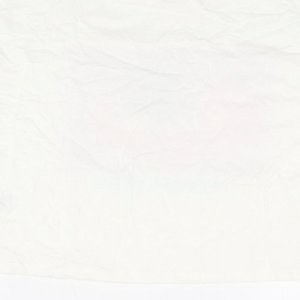 Marks and Spencer Girls White Cotton Basic T-Shirt Size 14-15 Years Round Neck Pullover - Vacay Mode