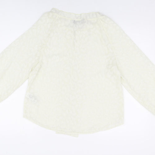 Marks and Spencer Womens Ivory Polyester Basic Blouse Size 6 Round Neck