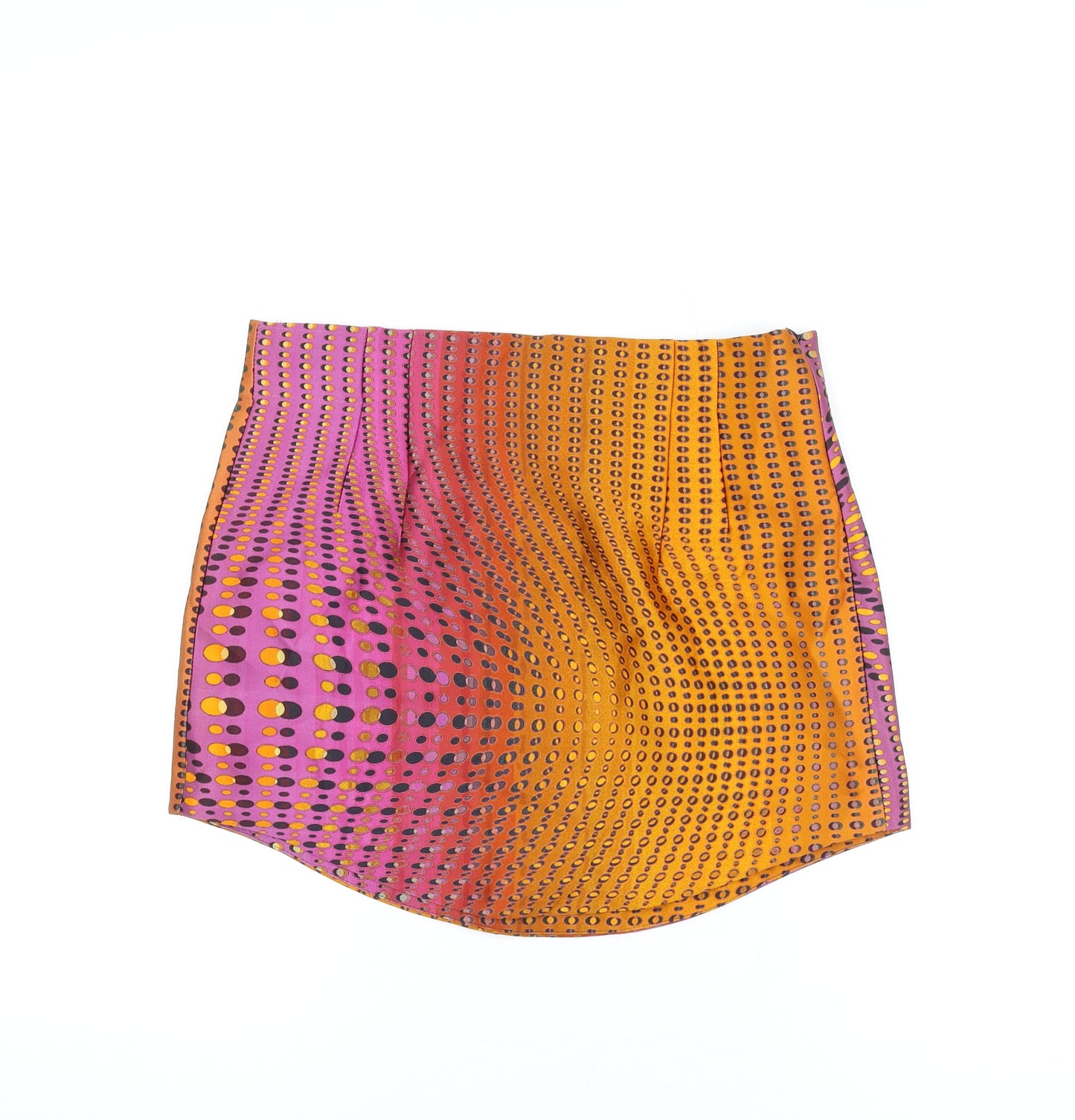 Zara Womens Multicoloured Geometric Polyester Mini Skirt Size M Zip