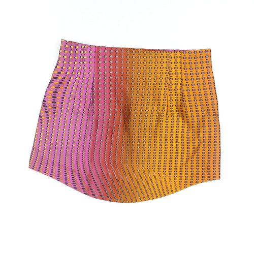 Zara Womens Multicoloured Geometric Polyester Mini Skirt Size M Zip