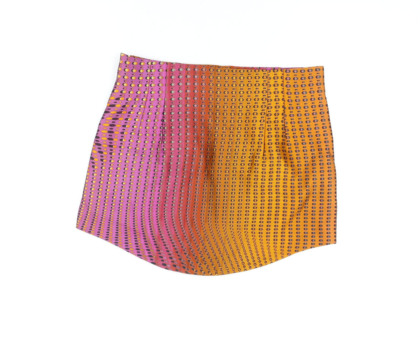 Zara Womens Multicoloured Geometric Polyester Mini Skirt Size M Zip
