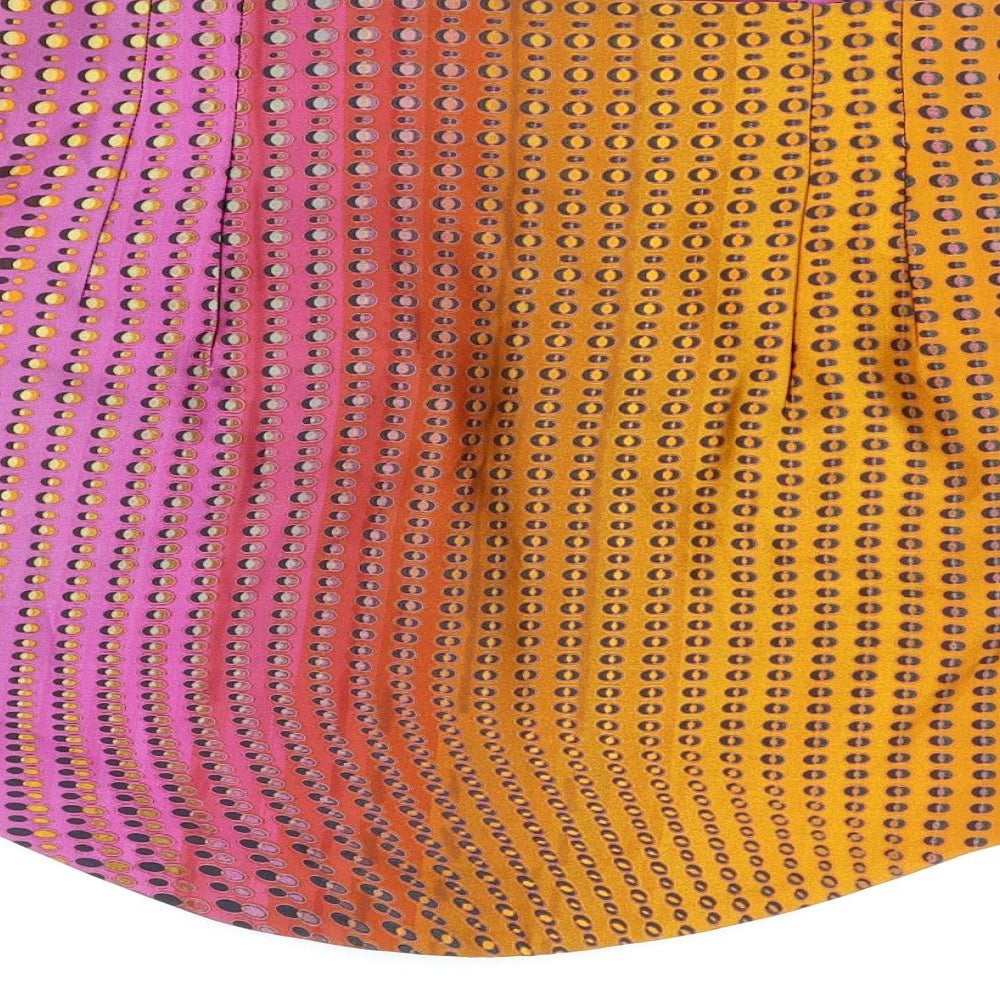 Zara Womens Multicoloured Geometric Polyester Mini Skirt Size M Zip