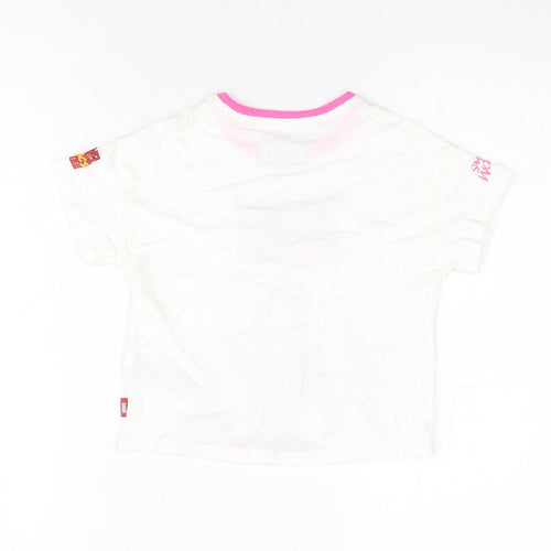 Marks and Spencer Girls White Cotton Basic T-Shirt Size 3-4 Years Round Neck Pullover - Hero Vibes, Marvel