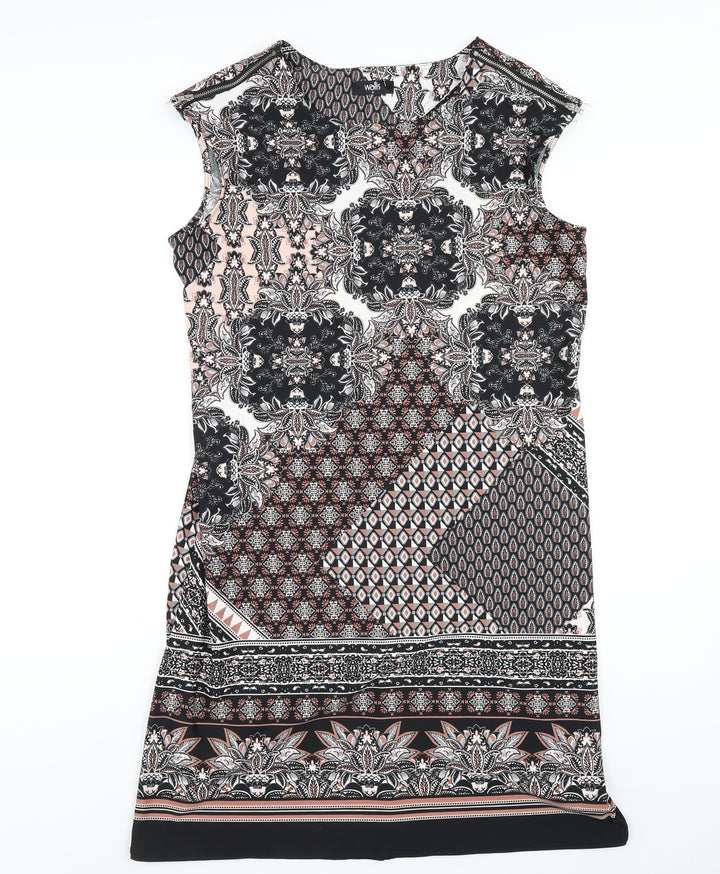 Wallis Womens Multicoloured Geometric Polyester Ball Gown Size M Round Neck Pullover