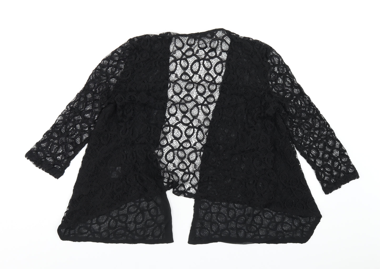 Select Womens Black Cotton Kimono T-Shirt Size 14 V-Neck