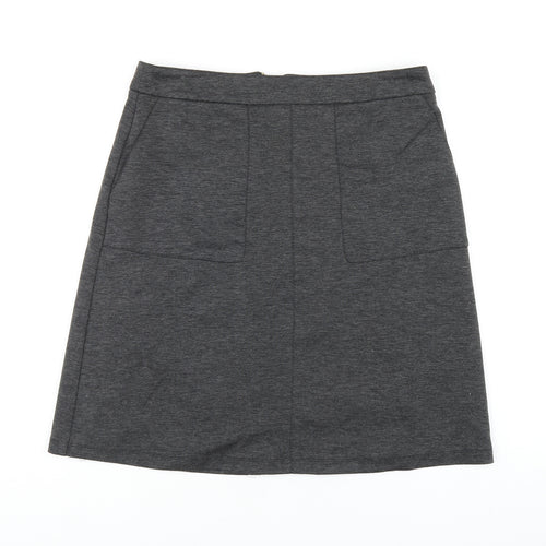 Wallis Womens Grey Polyester A-Line Skirt Size 10 Zip