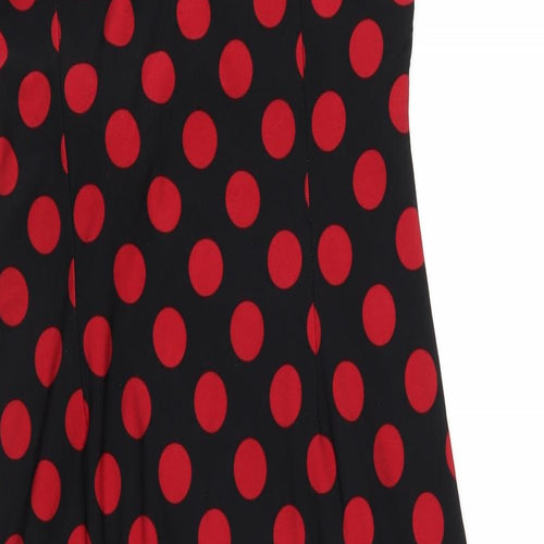 Precis Womens Black Polka Dot Polyester Pencil Dress Size 10 Round Neck Pullover