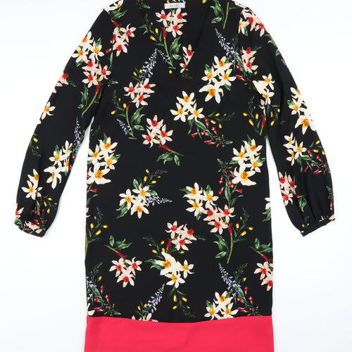Per Una Womens Multicoloured Floral Polyester A-Line Size 10 V-Neck Pullover