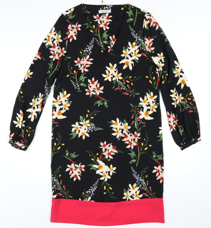 Per Una Womens Multicoloured Floral Polyester A-Line Size 10 V-Neck Pullover