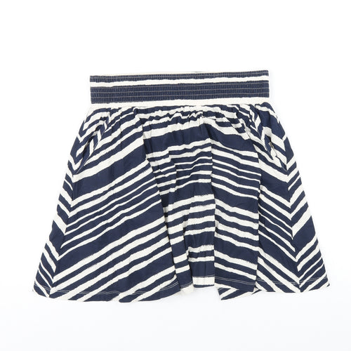 H&M Womens Blue Striped Cotton A-Line Skirt Size S