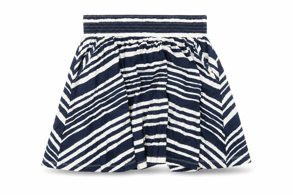 H&M Womens Blue Striped Cotton A-Line Skirt Size S
