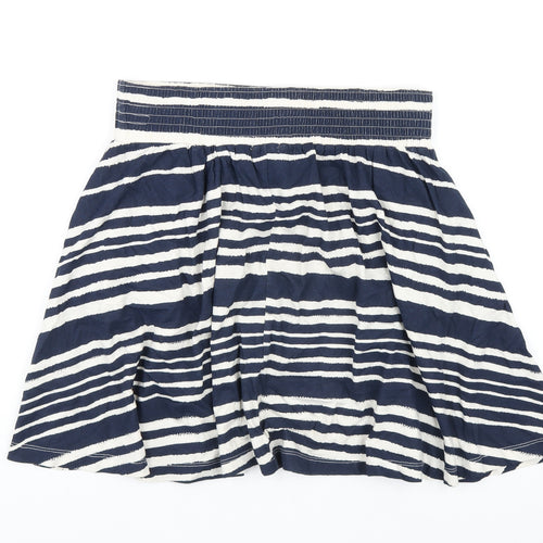 H&M Womens Blue Striped Cotton A-Line Skirt Size S