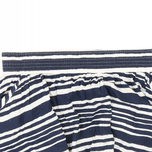 H&M Womens Blue Striped Cotton A-Line Skirt Size S