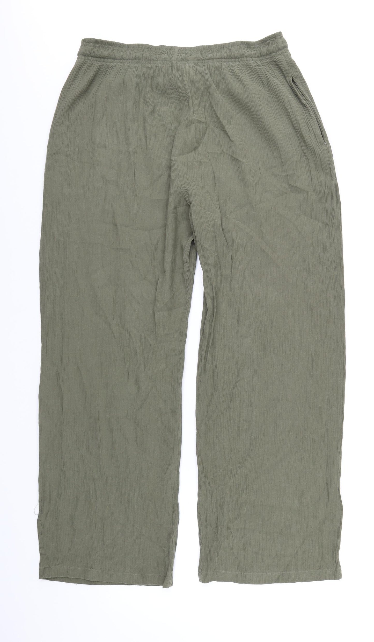 Damart Womens Green Viscose Trousers Size 20 L27 in Regular