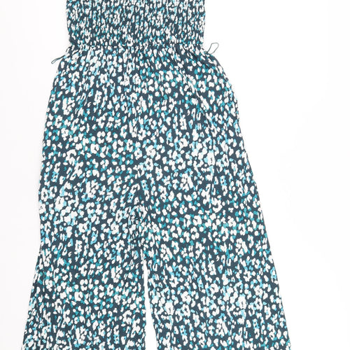 John Lewis Womens Blue Geometric Vinyl Jumpsuit One-Piece Size S L27 in Pullover