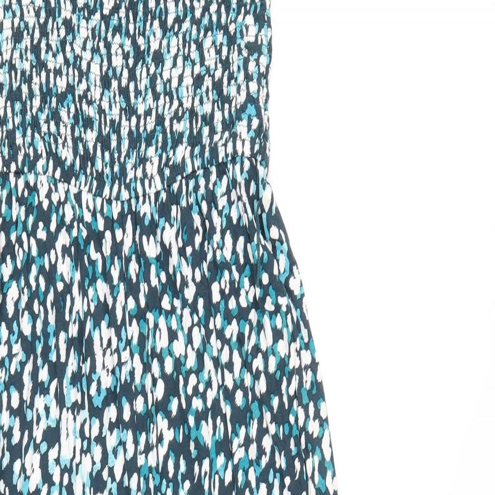 John Lewis Womens Blue Geometric Vinyl Jumpsuit One-Piece Size S L27 in Pullover