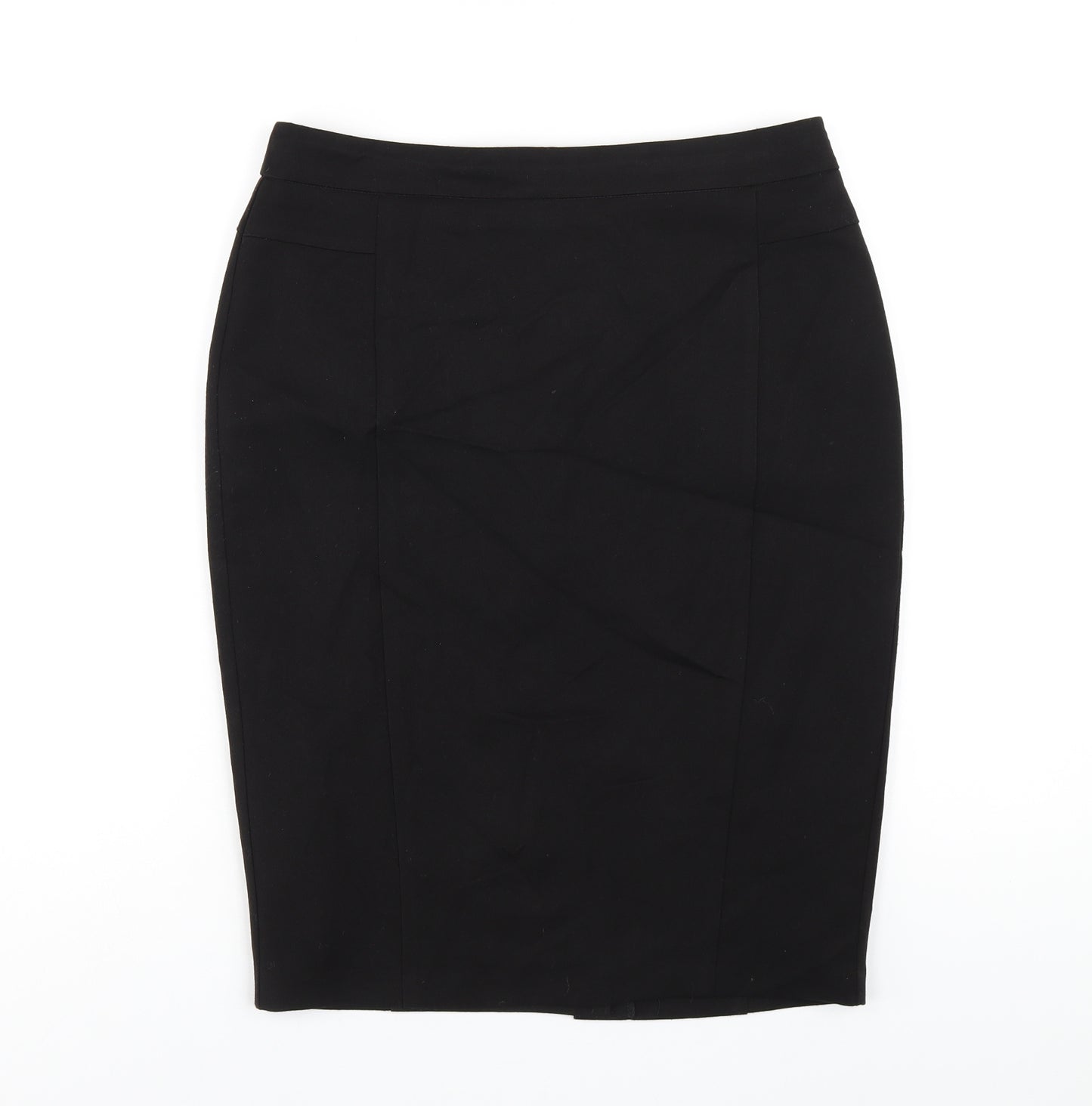 Dorothy Perkins Womens Black Polyester Straight & Pencil Skirt Size 12 Zip
