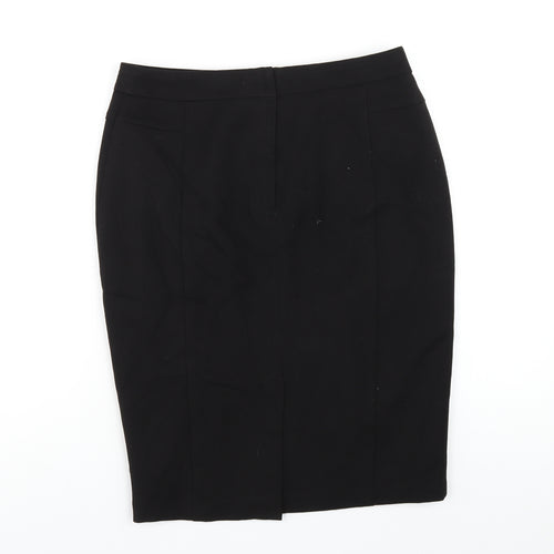 Dorothy Perkins Womens Black Polyester Straight & Pencil Skirt Size 12 Zip