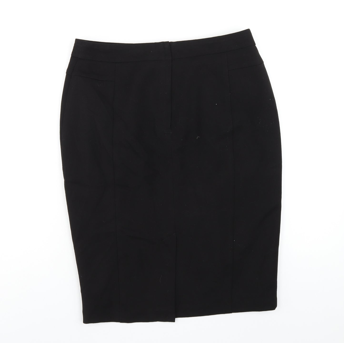 Dorothy Perkins Womens Black Polyester Straight & Pencil Skirt Size 12 Zip