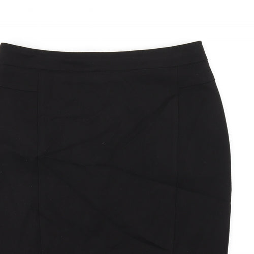 Dorothy Perkins Womens Black Polyester Straight & Pencil Skirt Size 12 Zip