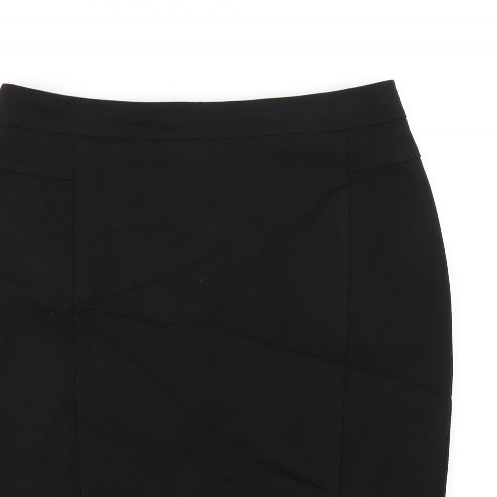 Dorothy Perkins Womens Black Polyester Straight & Pencil Skirt Size 12 Zip