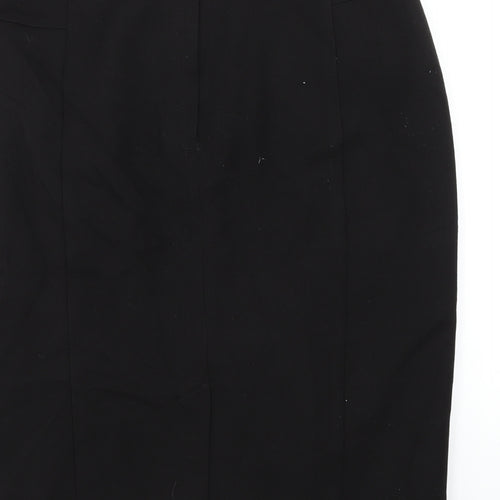 Dorothy Perkins Womens Black Polyester Straight & Pencil Skirt Size 12 Zip