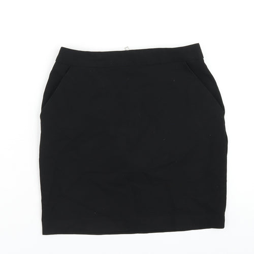 New Look Girls Black Polyester A-Line Skirt Size 12 Years Regular Zip