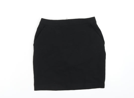 New Look Girls Black Polyester A-Line Skirt Size 12 Years Regular Zip