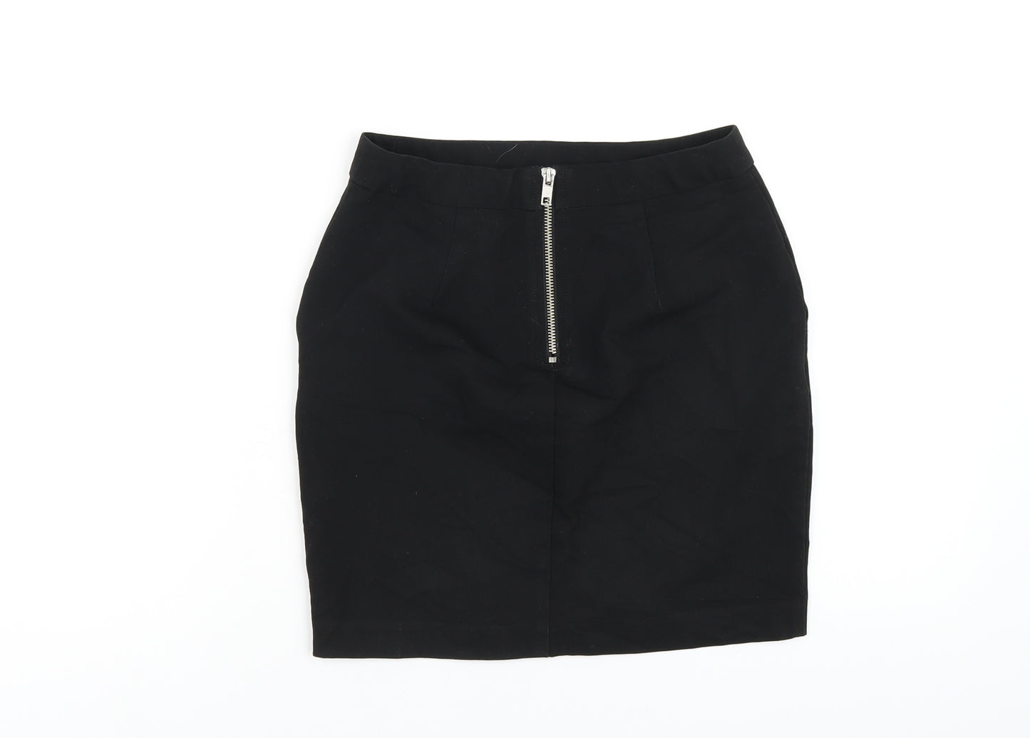 New Look Girls Black Polyester A-Line Skirt Size 12 Years Regular Zip