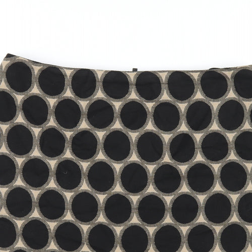 Marks and Spencer Womens Black Polka Dot Cotton A-Line Skirt Size 12 Zip