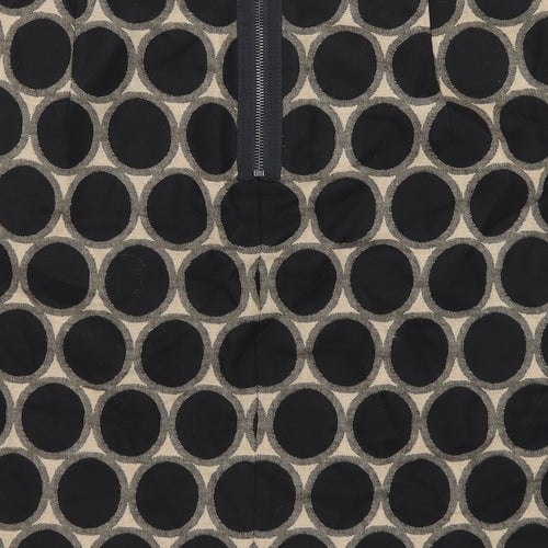 Marks and Spencer Womens Black Polka Dot Cotton A-Line Skirt Size 12 Zip