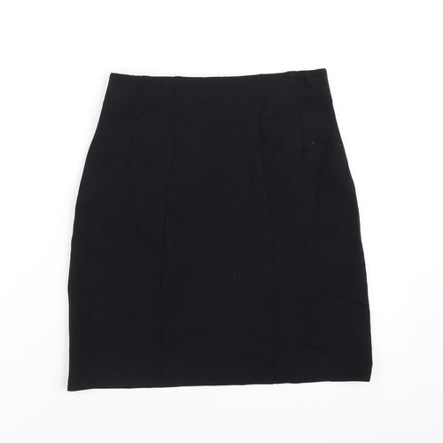 Marks and Spencer Womens Black Viscose A-Line Skirt Size 8