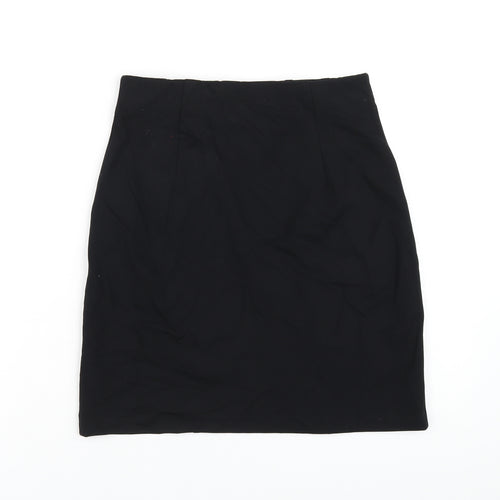 Marks and Spencer Womens Black Viscose A-Line Skirt Size 8