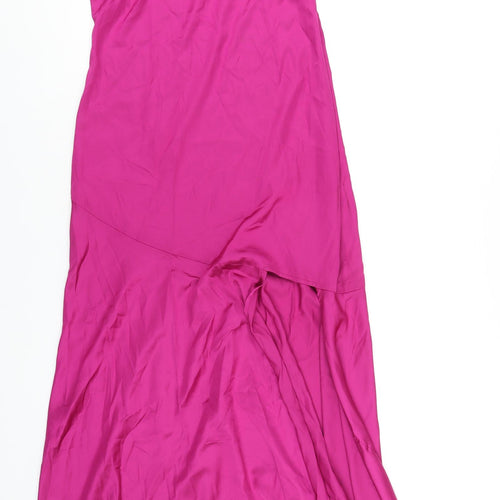 NB Avenue Womens Pink Polyester Maxi Size 10 Off the Shoulder Zip