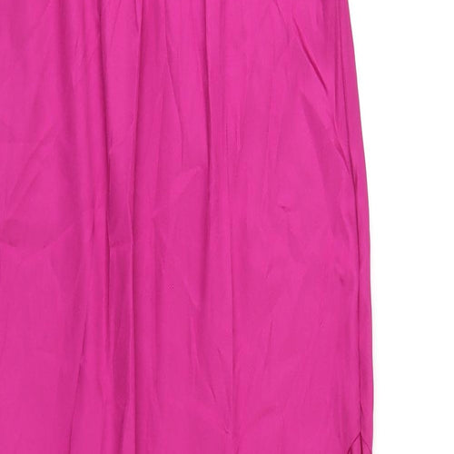 NB Avenue Womens Pink Polyester Maxi Size 10 Off the Shoulder Zip