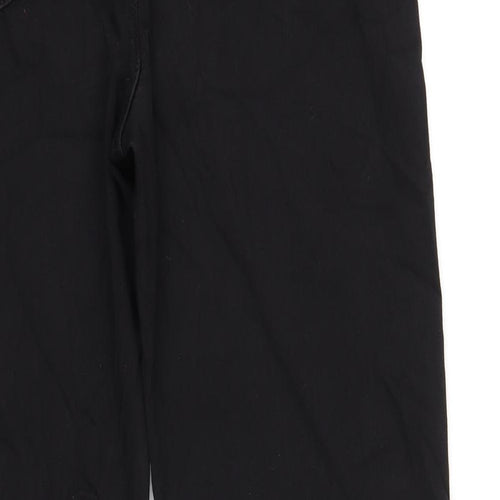 Marks and Spencer Womens Black Cotton Straight Jeans Size 16 L29 in Regular Zip