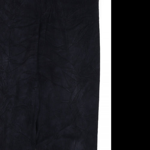 Marks and Spencer Mens Blue Cotton Trousers Size 34 in L31 in Regular Zip