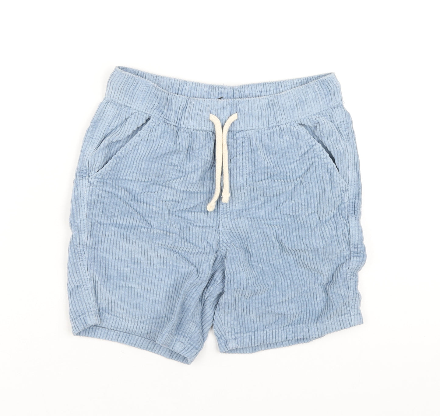 Marks and Spencer Boys Blue Cotton Bermuda Shorts Size 8-9 Years Regular Drawstring