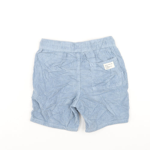 Marks and Spencer Boys Blue Cotton Bermuda Shorts Size 8-9 Years Regular Drawstring