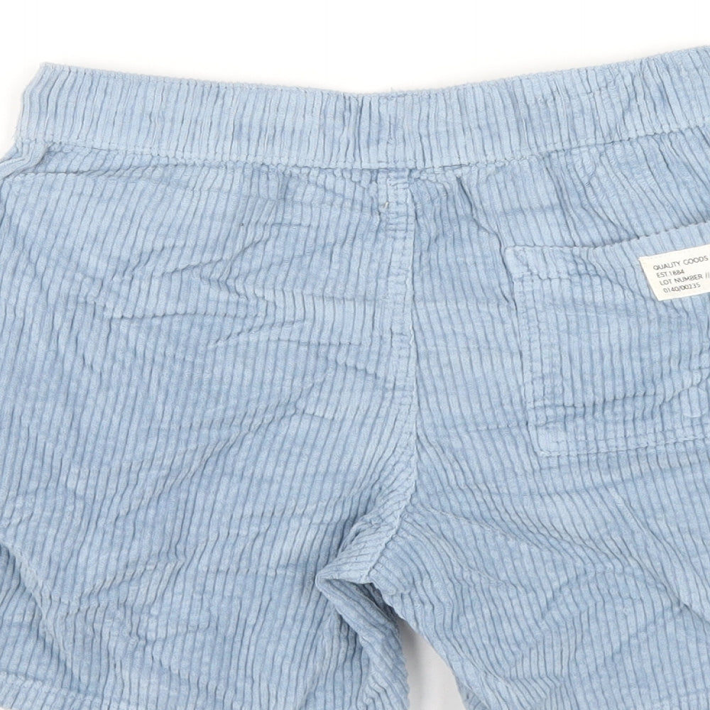 Marks and Spencer Boys Blue Cotton Bermuda Shorts Size 8-9 Years Regular Drawstring