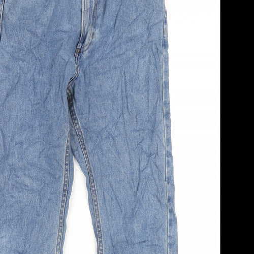 Marks and Spencer Mens Blue Cotton Straight Jeans Size 30 in L29 in Regular Zip